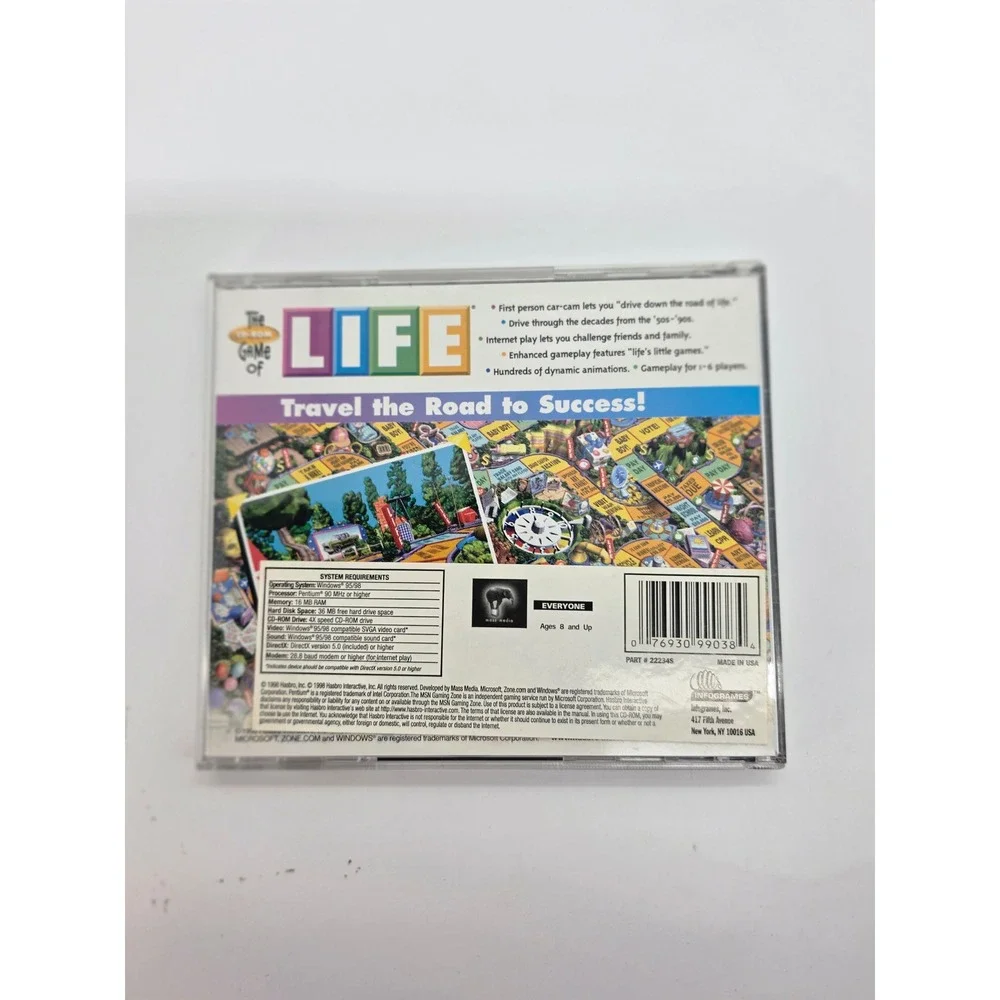 The Game of Life PC CD-ROM Hasbro Interactive 1998 Windows 95 98 Vintage Game